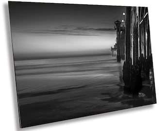 Oceanside Pier Black and White Print: California Coast Wall Art