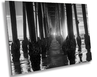 Oceanside Pier's Structural Beauty Monochromatic California Wall Art
