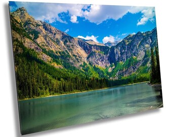 Veiled Tranquility: Avalanche Lake in the Heart of Glacier National Park Wall Art Photography