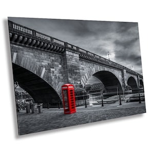 Dialing the Past: Red Phone Booth Wall Art Canvas Print English Phone Booth Classic Home Decor Photography