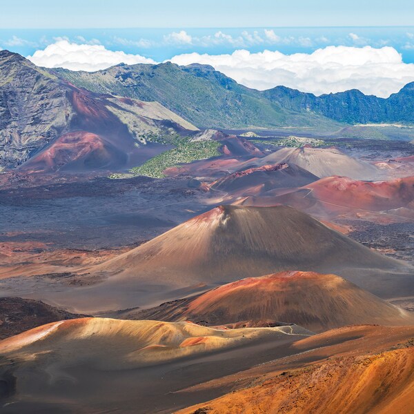 Nature's Playground: Haleakala National Park Volcano Maui Photography Metal Canvas Print Home Wall Art