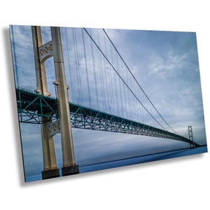 The Magnificent Mackinac Bridge: Wall Art Print Iconic Mackinac Bridge Michigan Photography Metal/Acrylic/Aluminum/Canvas Home Decor