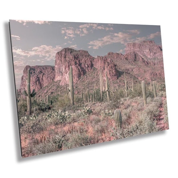 Enigmatic Wilderness Wonders: Superstition Mountains Wall Art Metal Acrylic Print Cactus Desert Arizona Photography