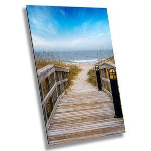 Florida Beach Photography: Wooden Pathway Seascape Canvas Print
