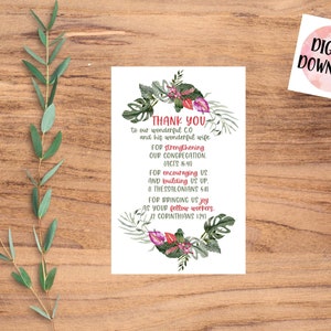 C.O. Thank You Card - C.O. and Wife Thank You - Tropical Theme - Digital Download - JW Gifts - JW Greeting Cards