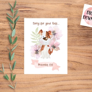 Carte de sympathie pour la perte d'un chien - Perte d'un animal de compagnie - Nous sommes désolés pour votre perte