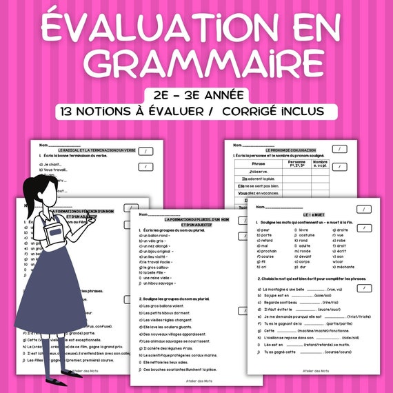 Fogli di lavoro di valutazione della grammatica francese/fogli di