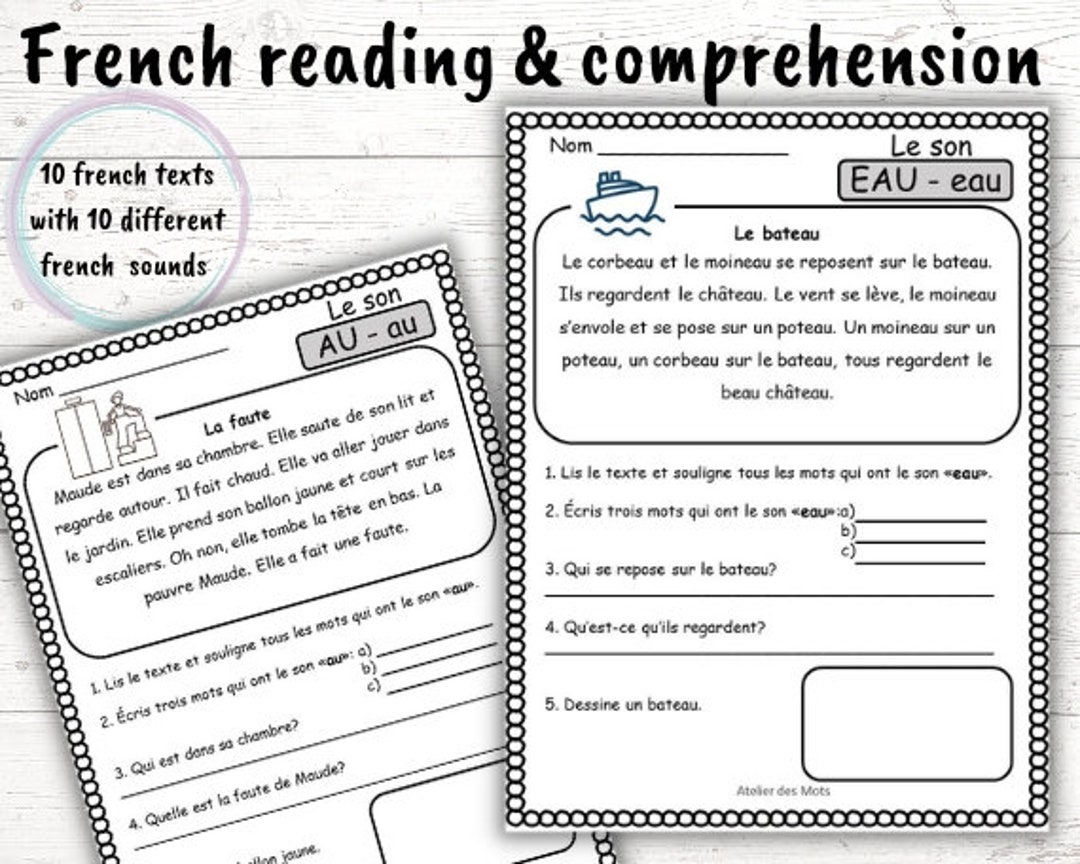 Decodable Phonics Reading Passages French Sounds French - Etsy
