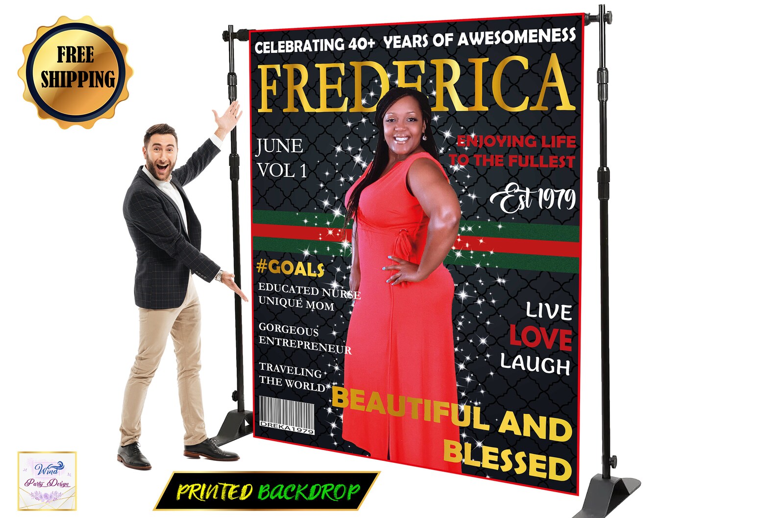 Customized Magazine Backdrop Custom Magazine Cover Birthday Backdrop, Step and Repeat Banner - Etsy