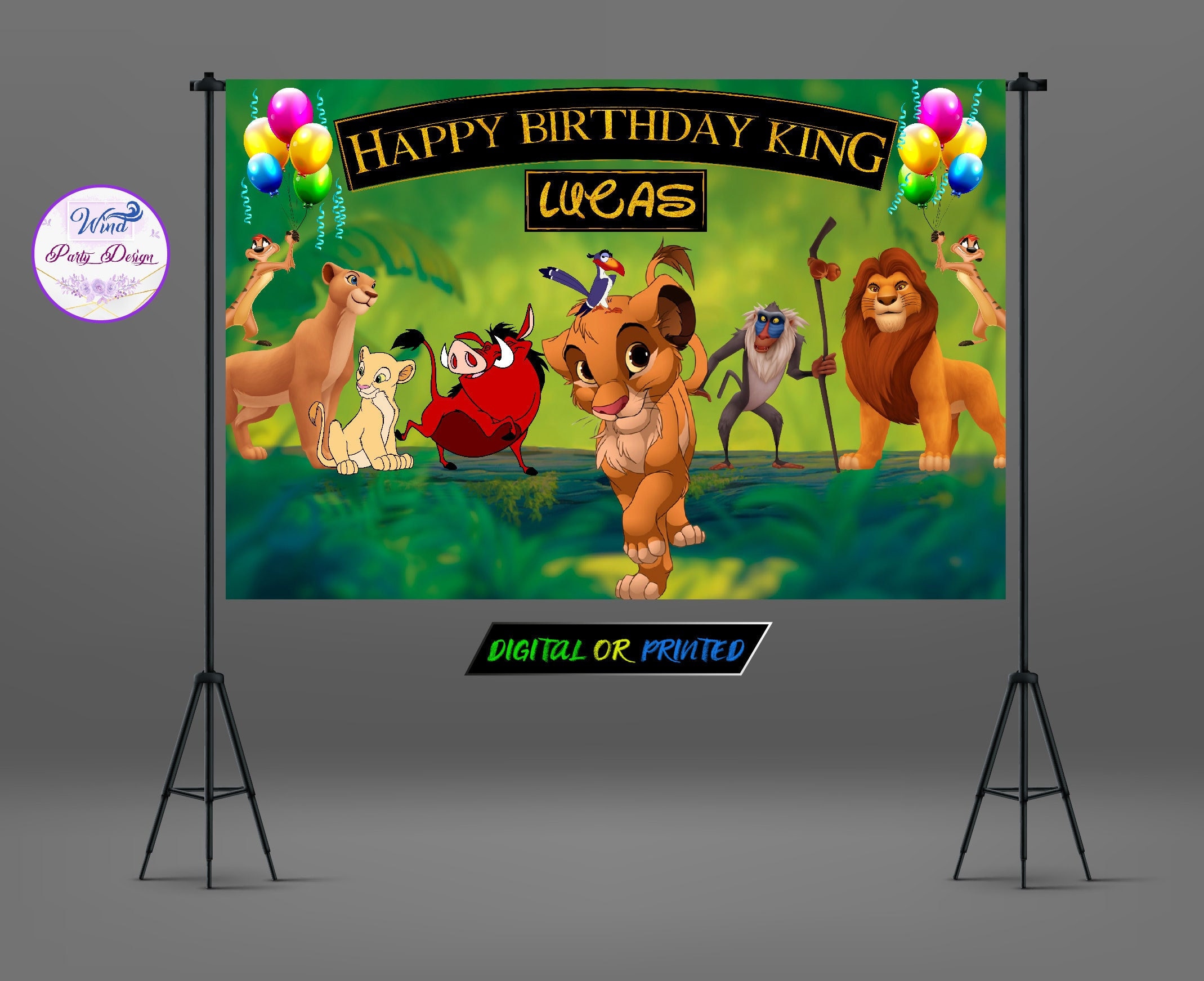 Personalize Banner Lion King Birthday Backdrop for Boys &amp; - Etsy