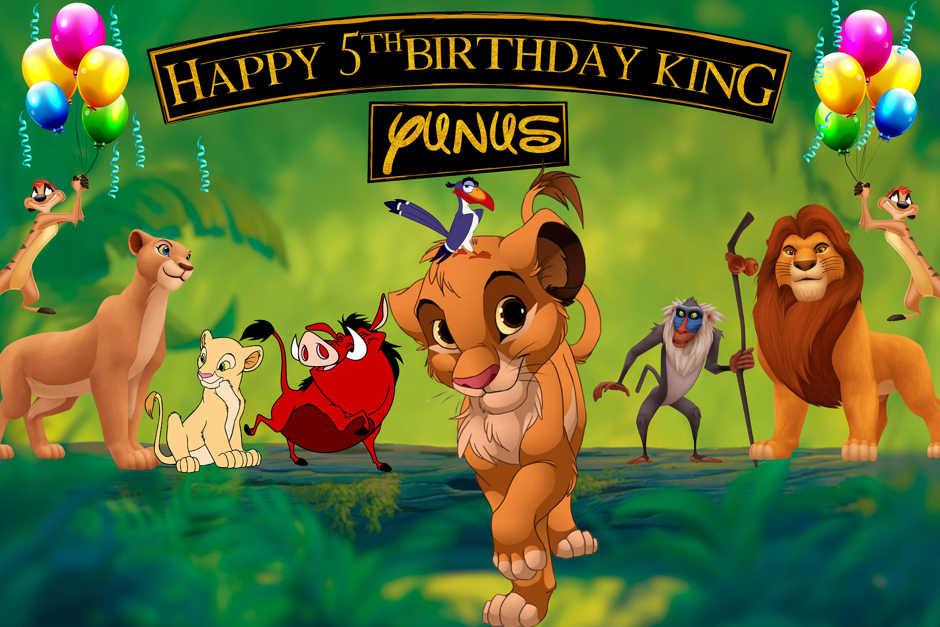 Personalize Banner Lion King Birthday Backdrop for Boys &amp; - Etsy