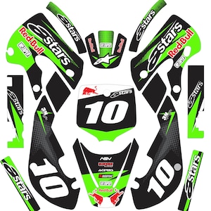 Graphic Kit for 2000-2023 Kawasaki KX65 KX 65 Stickers Shrouds Tank Fork Guards Fender Swingarm Green