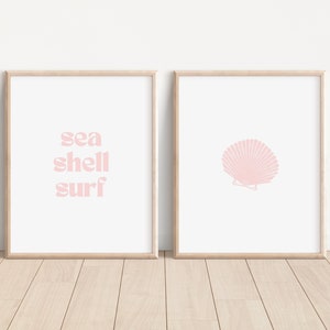 Decoración de guardería de surf rosa para guardería de niñas oceánicas o habitación de playa para niños