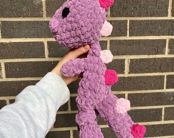 Design your own, Crochet Dinosaur, Snuggler, Stuffed Animal, Handmade, Lovey