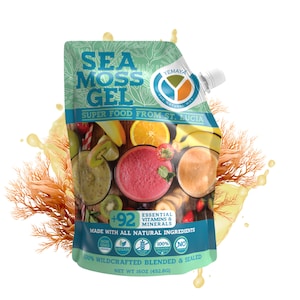 Organic Sea Moss Gel - 16 Ounces - Real Fruit - Wildcrafted Sea Moss from St. Lucia