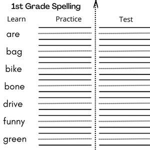 8 Printable First Grade Spelling - Writing - Worksheets