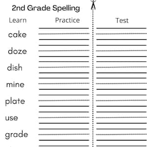 8 Printable Second Grade Writing - Spelling Worksheets - Spelling Test