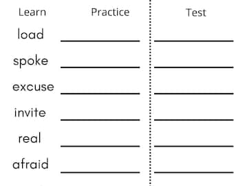 8 Printable Third Grade Spelling - Writing - Spelling Test