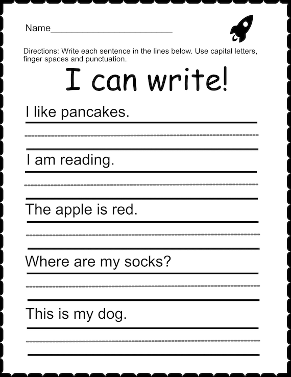 10 Printable-1st Through 3rd Grade-sentence Writing-spelling - Etsy Finland