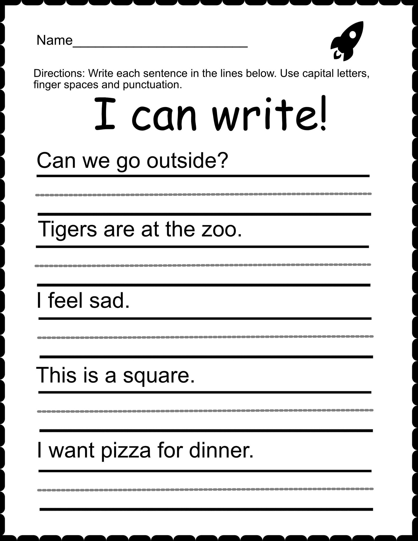 10 Printable-1st Through 3rd Grade-sentence Writing-spelling - Etsy