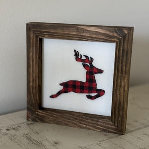 Plaid Reindeer shelf sitter