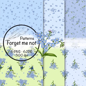 Forget-me-not, blue flowers, png, digital download, design art, pattern, digital paper, seamless pattern, invitation cards, decoration