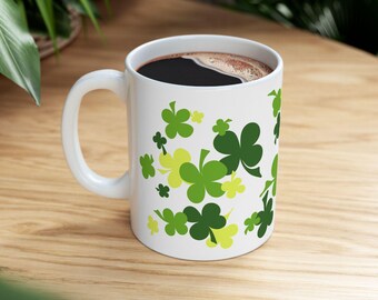 Shamrock Clover Pattern Mug St. Patrick's Day Ceramic Mug