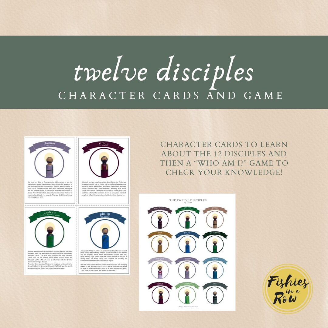 Twelve Disciples Character Cards and Game - Etsy