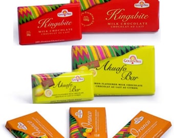 Golden Tree Milk Chocolate, Kingsbite, Oranco Chocolate, Ghanaian Chocolate Bars, Golden Tree Chocolate Bars 100g Made In Ghana Chocolate