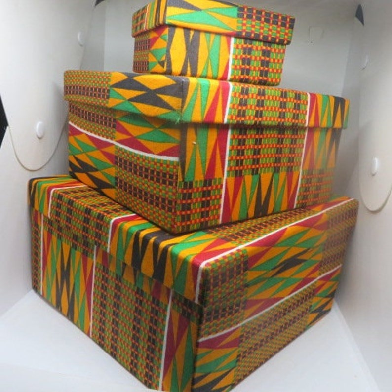 Kente Box, Kente Storage Box, Kente Home Decor, Gift Box for Birthday