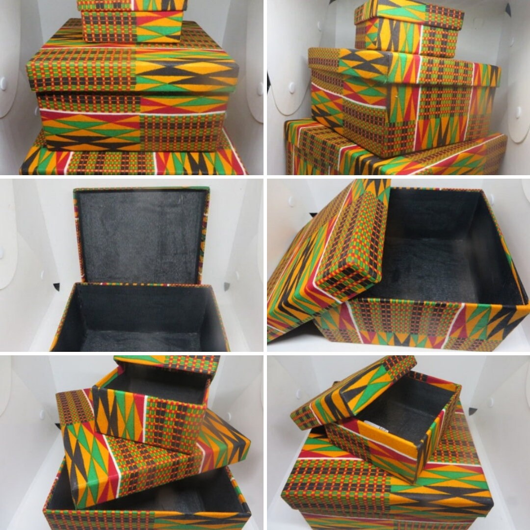 Kente Box, Kente Storage Box, Kente Home Decor, Gift Box for Birthday