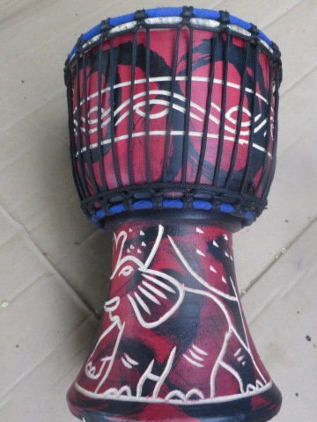 Authentic Djembe Drum Medium Size Hand Carved With Goats Skins Etsy