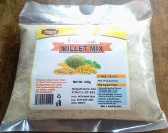 Gierstmix, gierstgranenmix 350g, gierst met tarwe-sojabonen, biologische gierstmix, gemaakt in Ghana