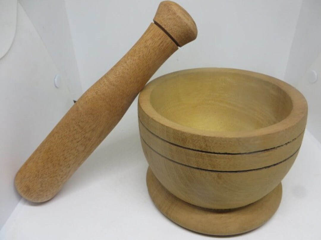 African Wooden Mortar, Mortar & Pestle, Wooden Pot, Handcrafted Wooden