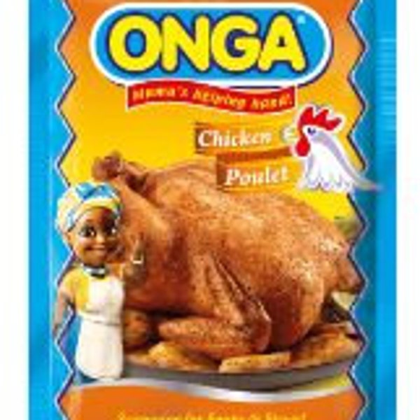 ONGA Chicken Poulet 50g Strip of 10, Onga Chicken Seasoning, Chicken Poulet, Chicken Seasoning Sachet, Onga Chicken Sachet