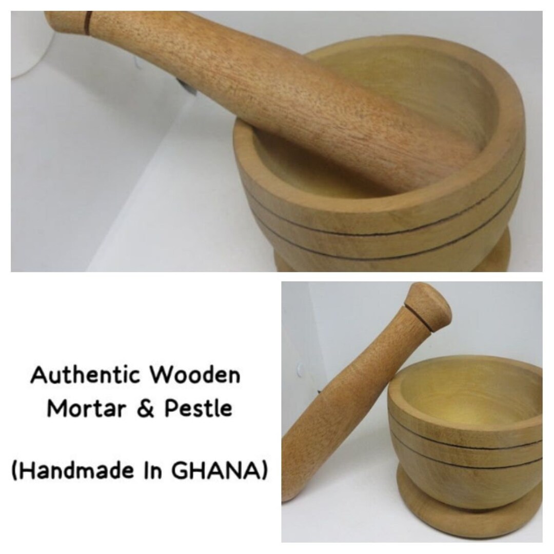 African Wooden Mortar, Mortar & Pestle, Wooden Pot, Handcrafted Wooden
