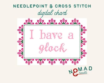 I Have A Glock - Kamala Harris: Needlepoint / Cross Stitch Digital Stitch Chart