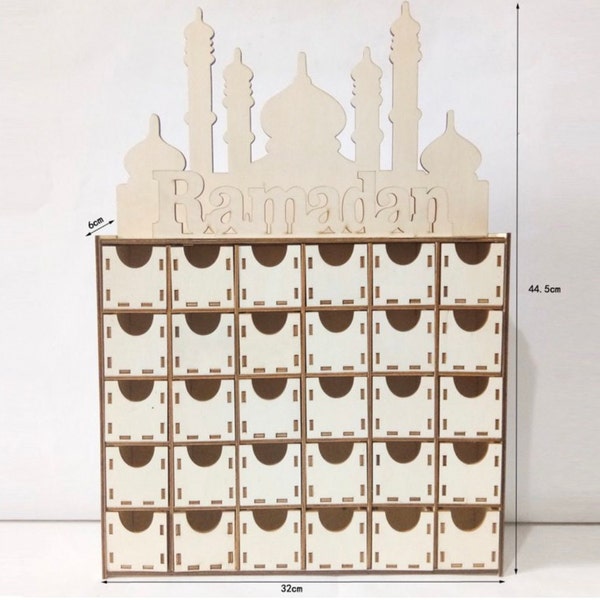 Wooden Drawer Ramadan Mubarak Advent Calendar