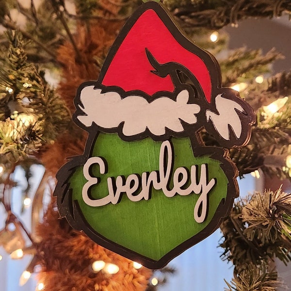 Personalized Grinch ornament |Grinch ornaments |Personalized ornament | kids ornaments | Personalized Christmas ornament |Christmas ornament