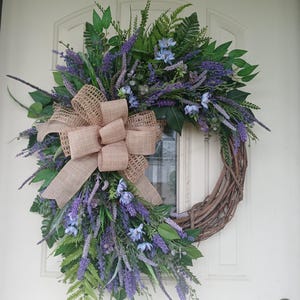 Lavender Wreath, Spring Wreath, Summer Wreath, Everyday Wreath, Front Door Décor, Modern Farmhouse Home Décor, French Country Décor