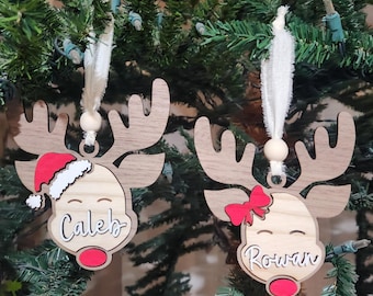 Personalized reindeer ornament | custom reindeer ornaments | personalized ornament | kids ornaments | custom ornaments | reindeer 2025