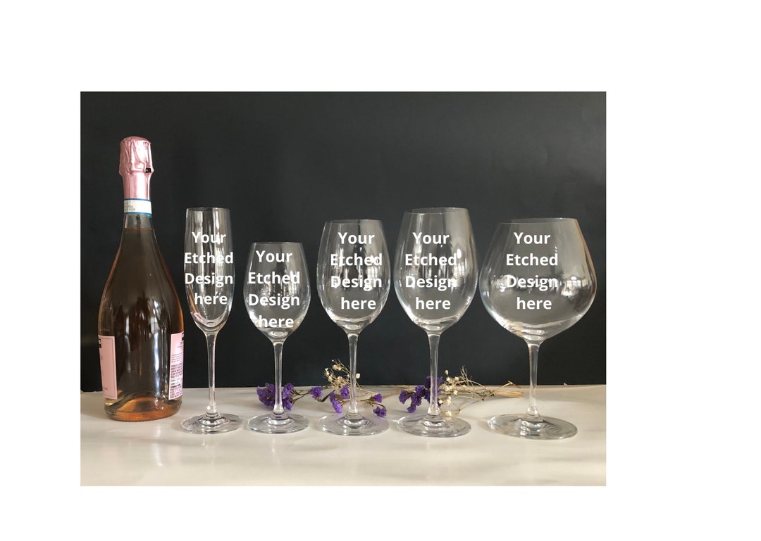 Personalized Laser Etched Wine Glass, Custom Etched Wine Glass, Wine