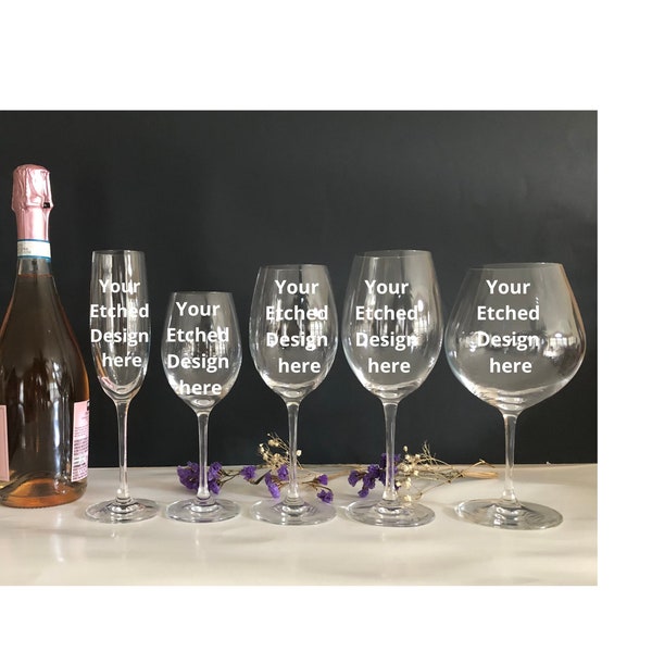 Personalized laser etched wine glass, custom etched wine glass, Wine glass for special occasion, bridesmaid gift, wedding gift, Mother's Day