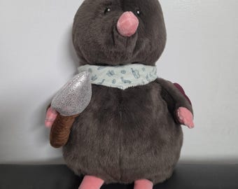 Gigglescape Mole Plush W/ Scarf & Spade Stuffed Animal Toy 12" NWT