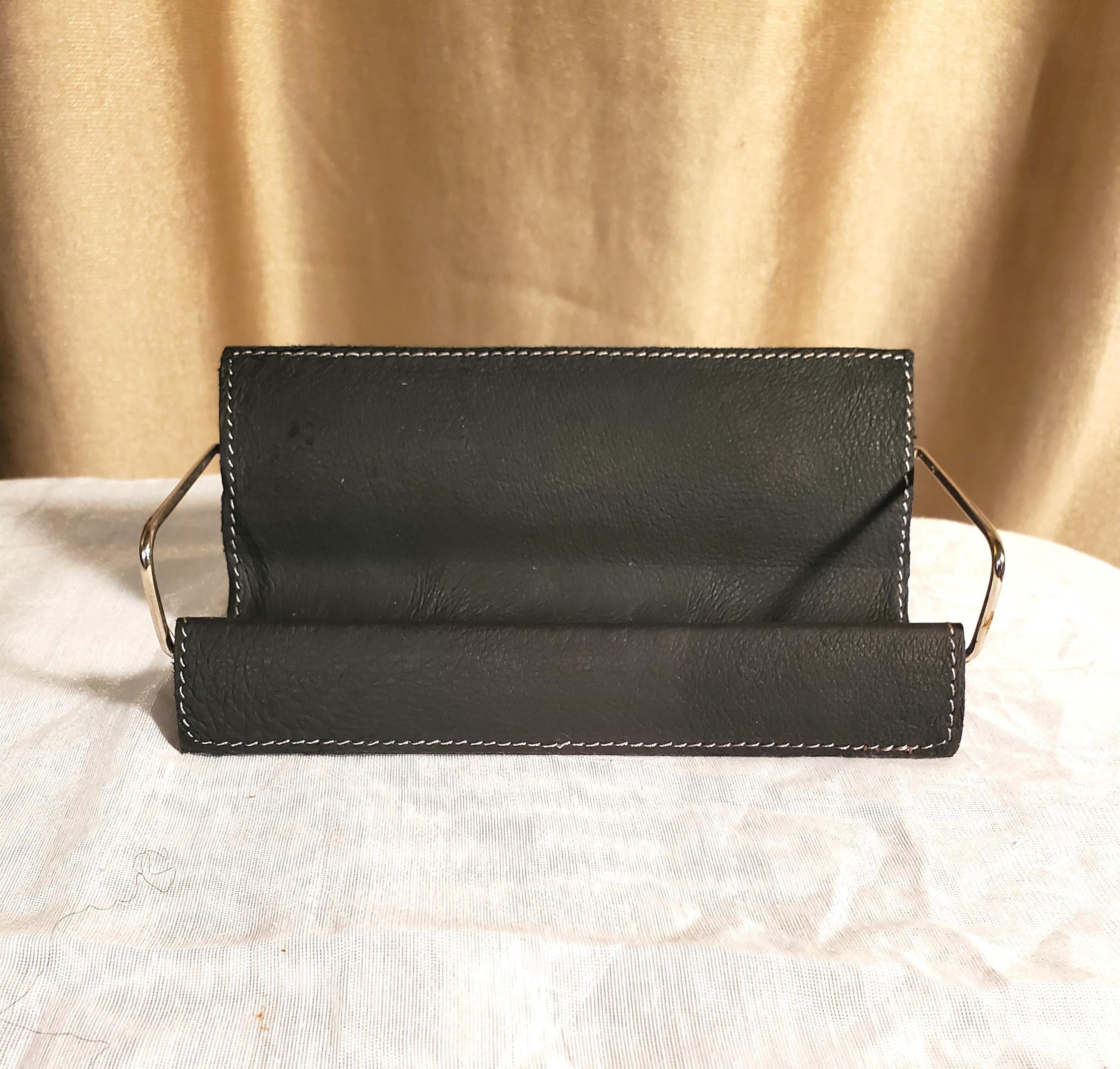 George, O/S, genuine leather, Black, eyeglass holder (glasses not included)