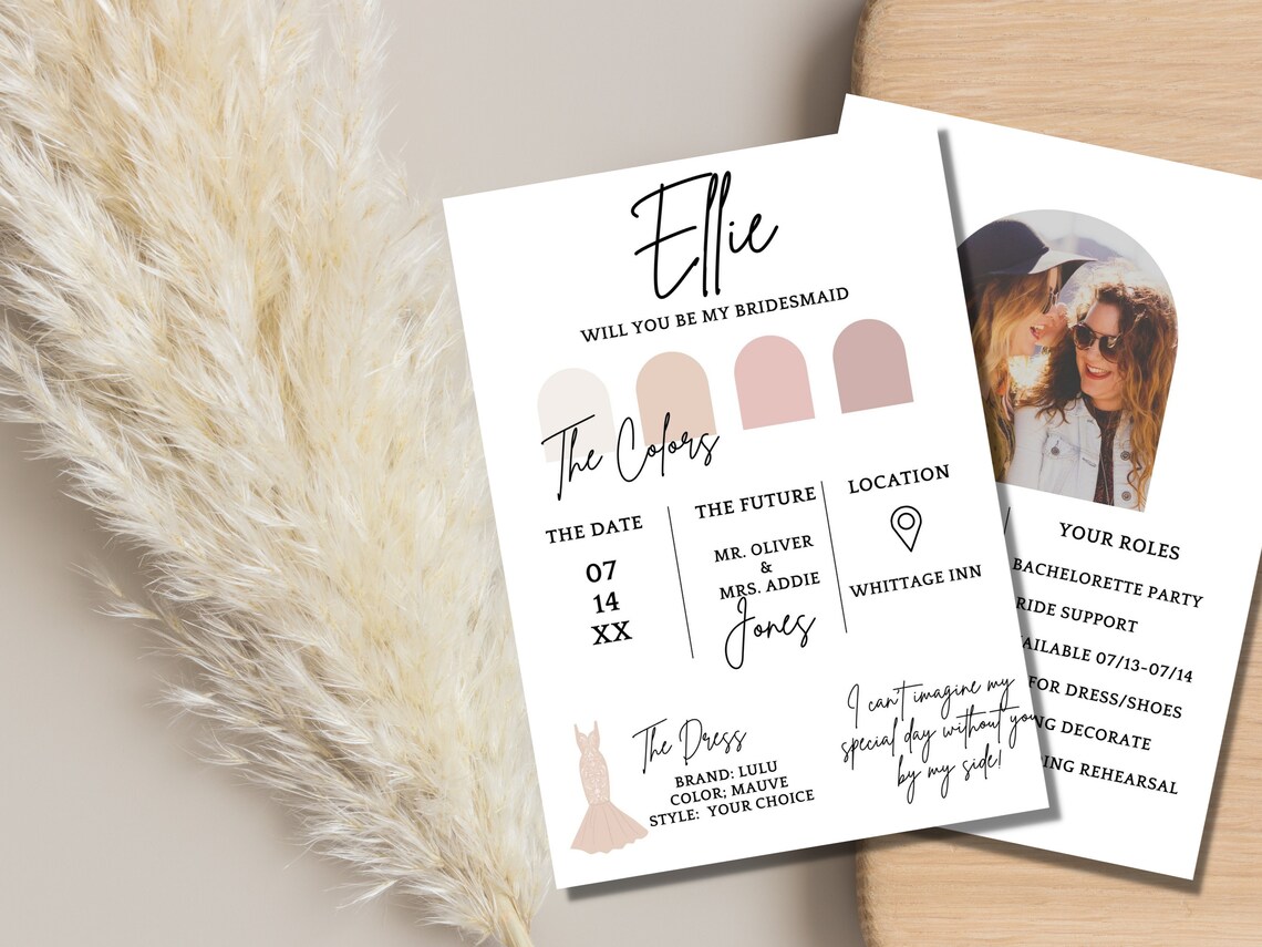 Editable Personalize Template Printable Bridesmaid Proposal - Etsy