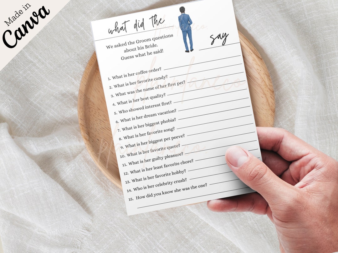 What Does the Groom Say, the Groom Said What Game, Minimalist Bridal