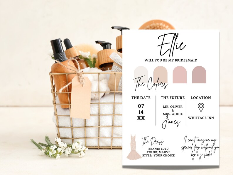 Editable Personalize Template Printable Bridesmaid Proposal - Etsy