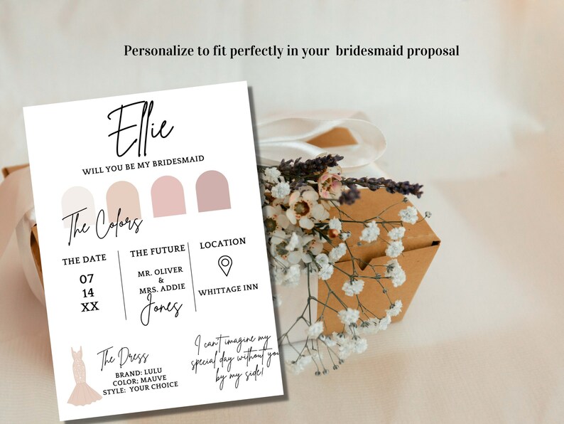 Editable Personalize Template Printable Bridesmaid Proposal - Etsy
