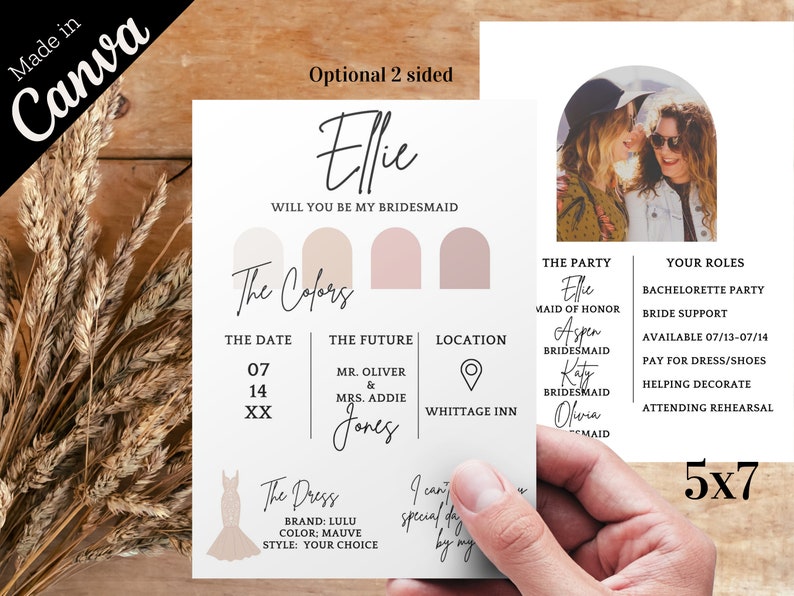 Editable Personalize Template Printable Bridesmaid Proposal - Etsy